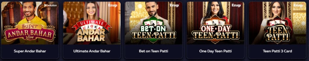 Andar Bahar and teen patti Vavada casino
