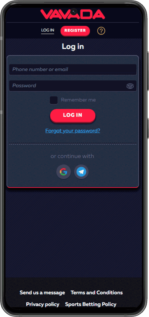 Vavada login