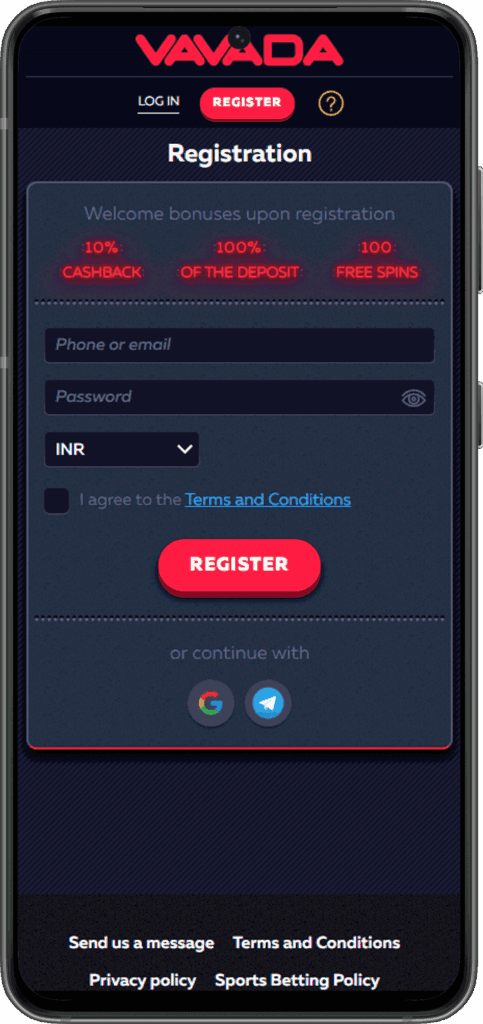 sign up Vavada